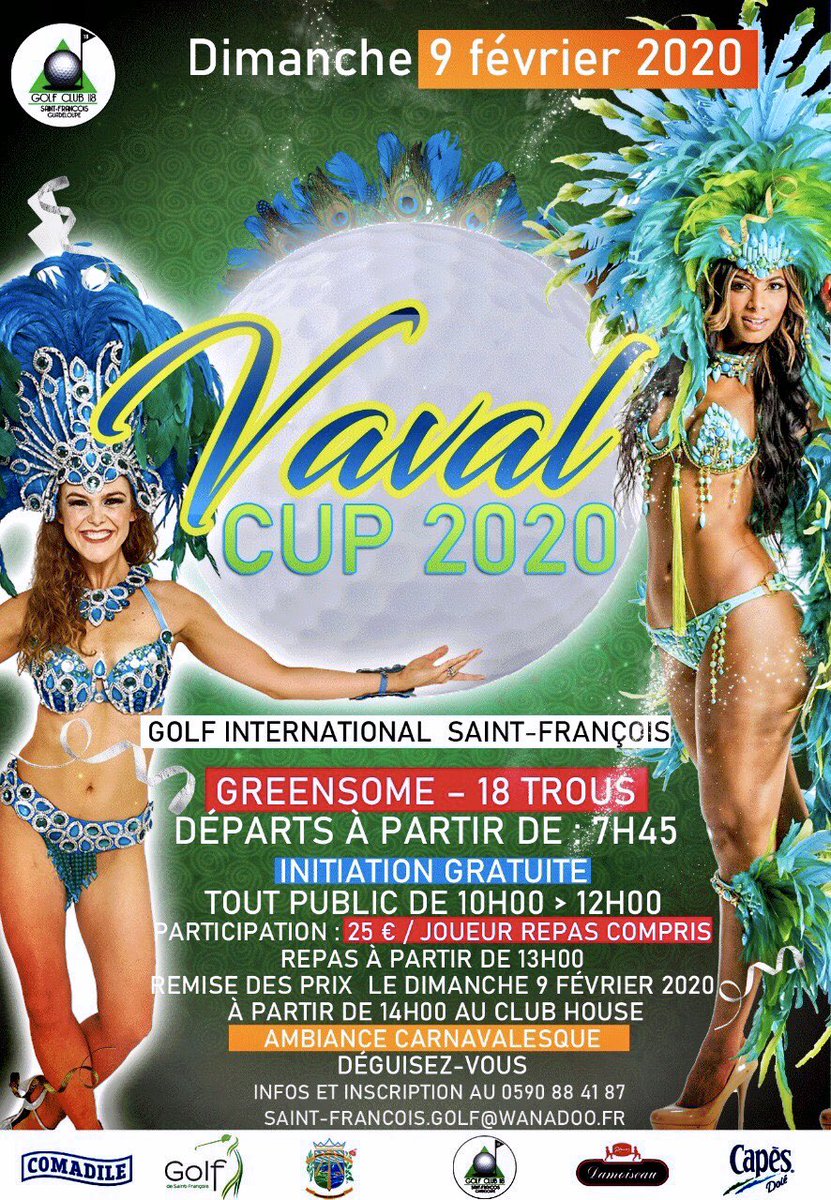 golfstfr's tweet photo. @golfstfr prépare le #carnaval avec la compétition #VacalCup2020 @ComStfrancois @RivieraDuLevant inscrivez-vous et rapprochez-vous de l’association #GolfClub118 et @TICAGE08 ⛳️ 🏌🏽‍♀️ https://t.co/HV2SSqDsO7
