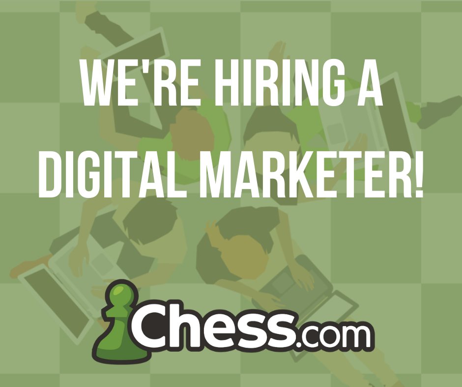 chesscom's tweet photo. ♜ We're looking for a digital marketer to join our team! 

♜ If you love chess as much as we do, maybe this is your chance to work and do your hobby at the same time!?

♜ Full-time or part-time position available.

Apply here: https://t.co/yN6nsGJCZL https://t.co/P5C4pTQ4mJ