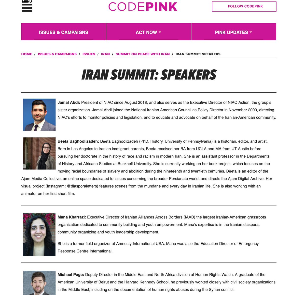 6)Kharrazi also has close ties with  @codepink, which often gathers various NIAC members & alumni such as  @jabdi,  @tparsi &  @samira_says, alongside other die-hard Iran apologists such as  @barbaraslavin1.