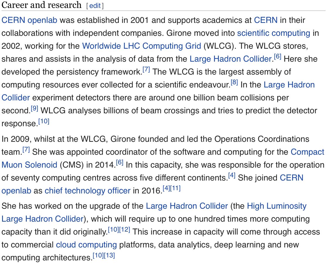 💥💻Meet Dr Maria Girone, hero of HPC +CTO of <a href="/CERNopenlab/">CERN openlab</a>. Girone worked on the LHC+ ALEPH experiments <a href="/imperialcollege/">Imperial College London</a> before joining the <a href="/CERN/">CERN</a> computing grid. ATM she’s building the computational capacity for the HL-LHC. New <a href="/wikipedia/">Wikipedia</a> page:en.wikipedia.org/wiki/Maria_Gir… #WomenInSTEM