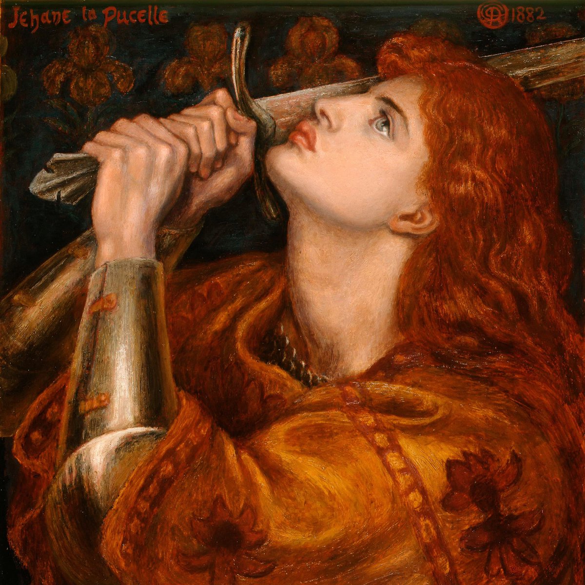 TheBowesMuseum's tweet photo. We are so excited to welcome paintings like Joan of Arc by Dante Gabriel Rossetti for our Pre-Raphaelite Knights: Reinventing the Medieval World exhibition. We are ready to be transported into a world of fairy tales, myths and legends next week. https://t.co/zfKjlkUtfD 
#PreRaphs https://t.co/RqyhU2Qc9b