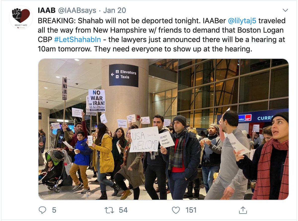 13)Furthermore, in the case of the recent deportation of Shahab Dehghani, an Iranian student studying in the U.S., Kharrazi’s IAAB were among those protesting this measure.Thread below sheds more light. https://twitter.com/HeshmatAlavi/status/1219979825969950720?s=20