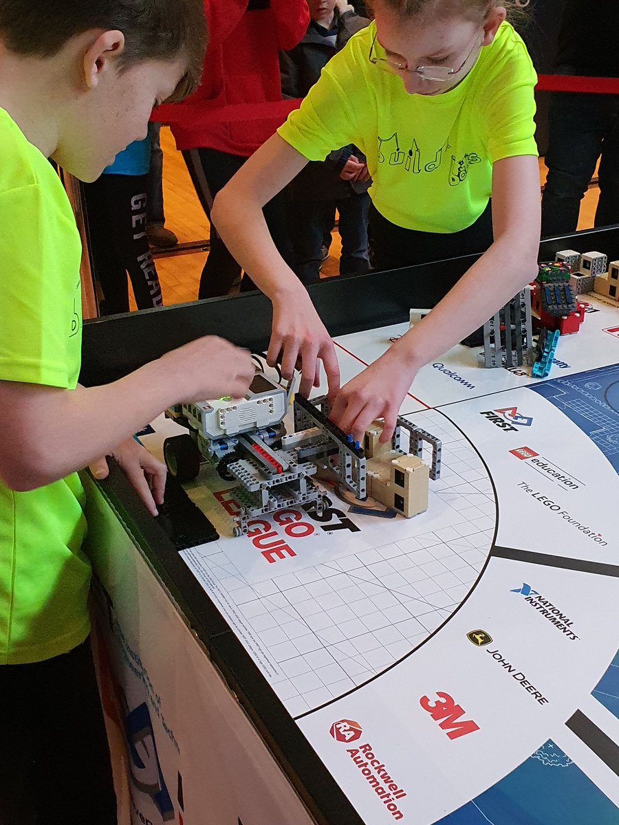 Learnit_Ireland's tweet photo. Round 1 of the Robot Games finished. Innovation Project, Robot designs and Core values currently being  reviewed.  We can't believe the awesome work all the teams have put into their projects this year at the @DCU_IoE regional @FLLUK finals @firstlegoleague @first @DublinCityUni https://t.co/Mwcn70Kw32