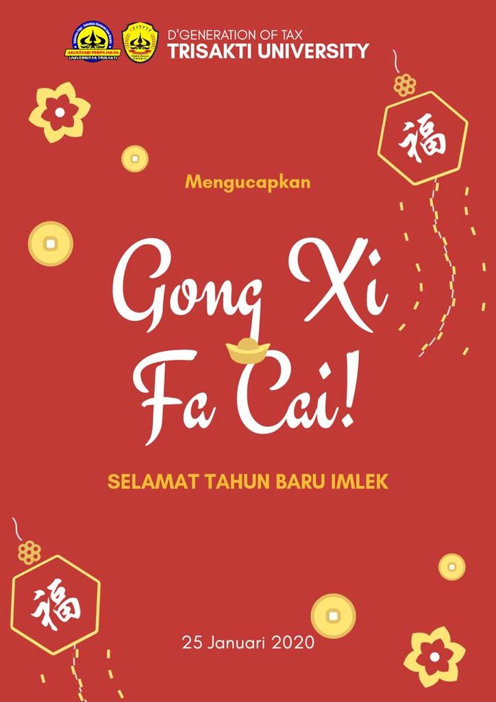 Gong Xi Fat Cai ! Selamat Tahun Baru Imlek 2571 bagi yang merayakan. Semoga di tahun Tikus Logam ini kita semua senantiasa diberikan kebahagiaan, kesehatan, dan rejeki yang berlimpah.