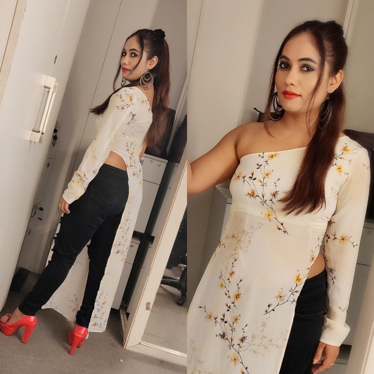 suguna_n's tweet photo. 🤗
#Goodevening #fewminutes to go for ur favorite #Cinemahungama😜😃 with #Suguna at 6.30pm on #Suvarnanews😍
#Lookfortheday #outfitby @designer_den_studio https://t.co/l6U4TPOl8c