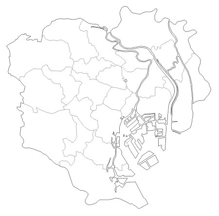 糸 今回はヒョロアーから受け取ったこちらの白地図に23区を埋めていきたいと思います 最初は23区 をすべて出し切ったあと それらを白地図に配置していくような流れでいきたいと思います 今回は過去最高に苦戦することが予想されています よろしくお願い