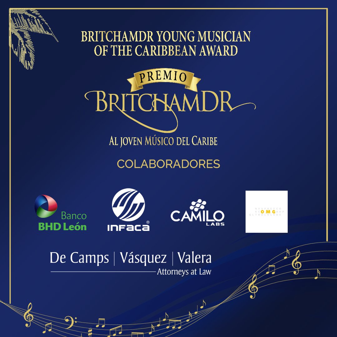 BritchamDR's tweet photo. Agradecemos a todos y cada uno de nuestros colaboradores por su apoyo al Premio BritchamDR – Young Musician of the Caribbean Award (BritchamDR – YMoCA).

¡Acompáñanos! 🎟️Boletas a la venta en @uepatickets #BritchamDR #BritchamArtsClub #BritchamEvents #PremioYMoCA #DonateNow https://t.co/fT1PY9KMXz