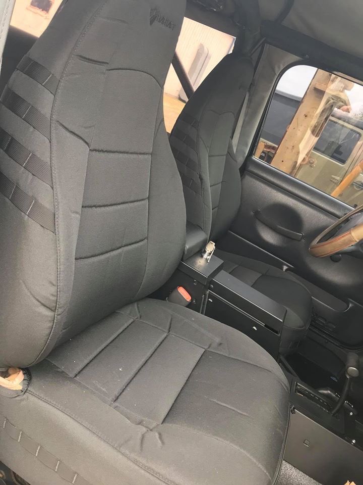 JohnsJeepGarage's tweet photo. 2 years ago today we added Bartact seat covers to #JeepGirl ‘s #JeepTJ. They are tough, comfortable and they still look great! I know some people still prefer the original tan & green but we wanted the black interior. #Bartact https://t.co/hmNKzBJyHj