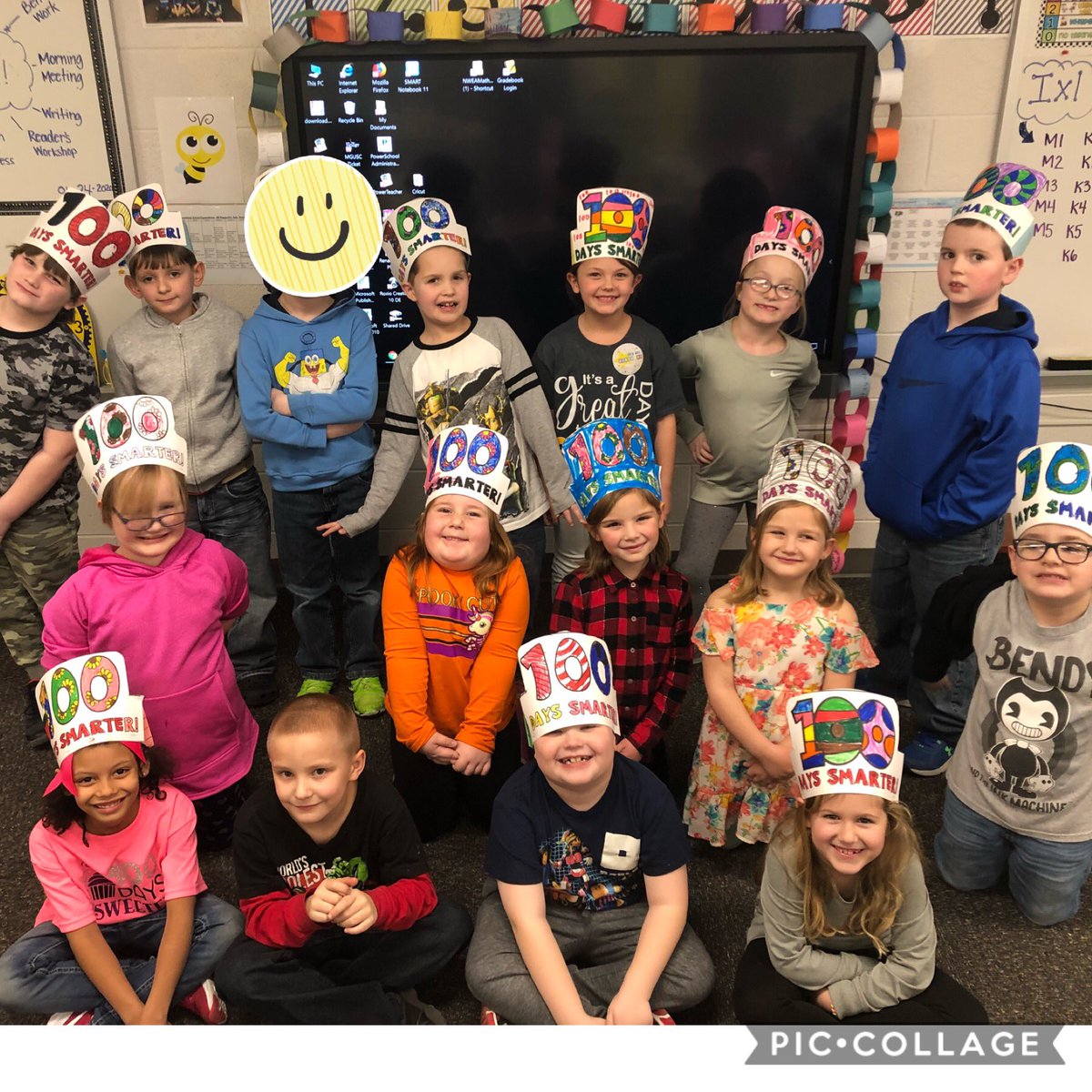 kandi_pretorius's tweet photo. We are 100 days smarter, stronger, kinder, more determined, sillier, awesome!! #WeAreMG #100thDay #awesomefirstgraders #bethekindkid https://t.co/nx8Oj2Mlv1