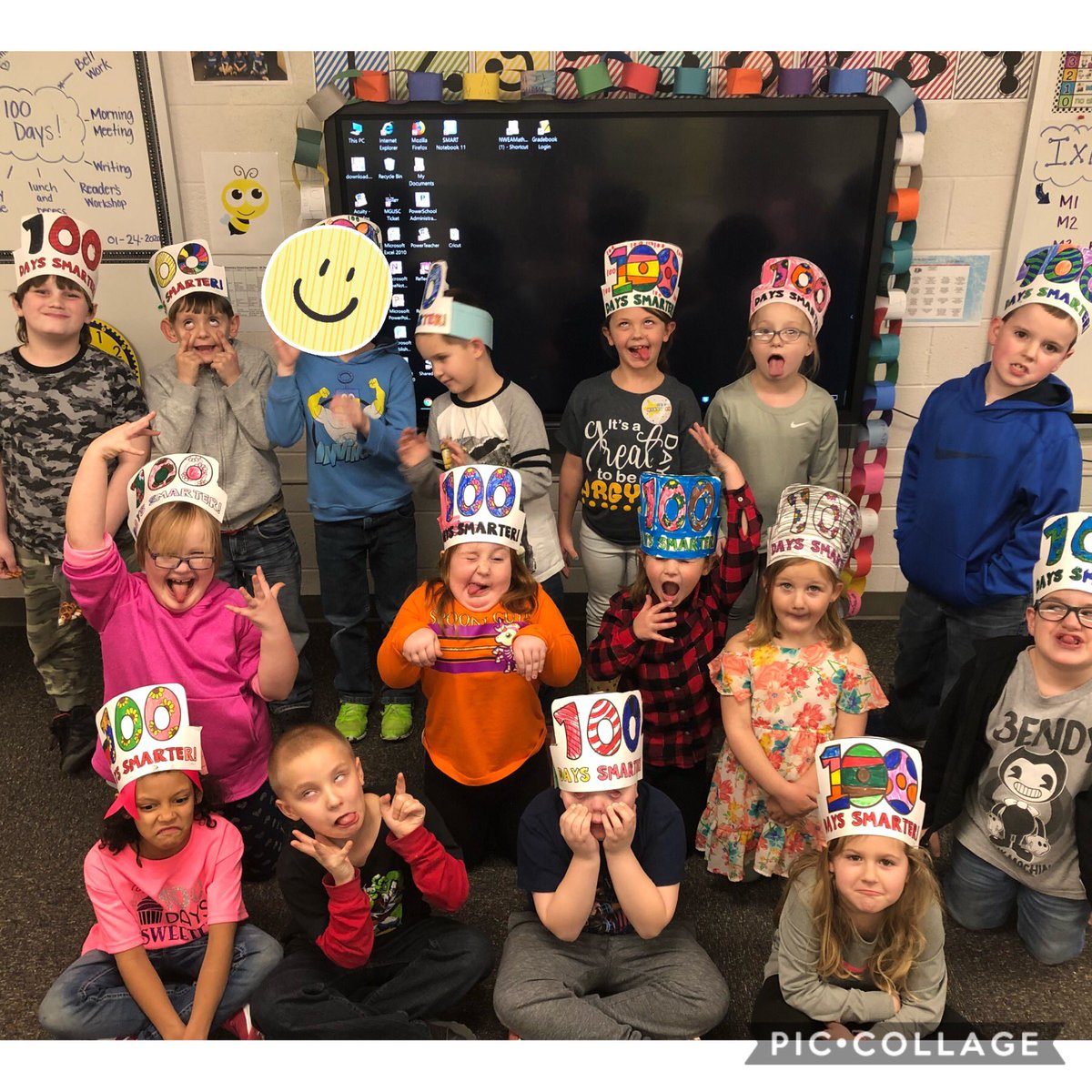 kandi_pretorius's tweet photo. We are 100 days smarter, stronger, kinder, more determined, sillier, awesome!! #WeAreMG #100thDay #awesomefirstgraders #bethekindkid https://t.co/nx8Oj2Mlv1