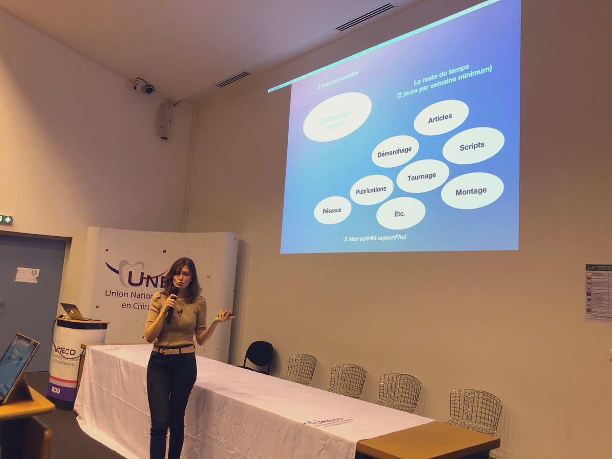 edouard_lqt's tweet photo. Conférence #Dentalks au congrès de l’@UNECD 🗣
- Dr M et la vulgarisation médicale sur les réseaux sociaux (evidence based) 📝
- Cassandre, étudiante en odonto et réserviste chez les sapeurs pompiers de Paris 🚒
- Océan Dentiste, le cabinet dentaire dans un bateau ⛵️ https://t.co/ICS6m6aNuo