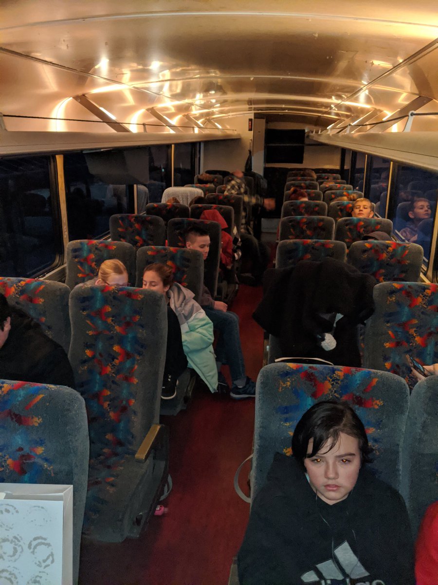 Alma_AISMatheny's tweet photo. AIS and AMS Robotics loaded on the big green bus to Bentonville VEXiq Competition this morning. Go Airedales! @alma_ais @MrsDooleyAMS @RoboticsAms @alma_middle https://t.co/aPlDHEPQ3c