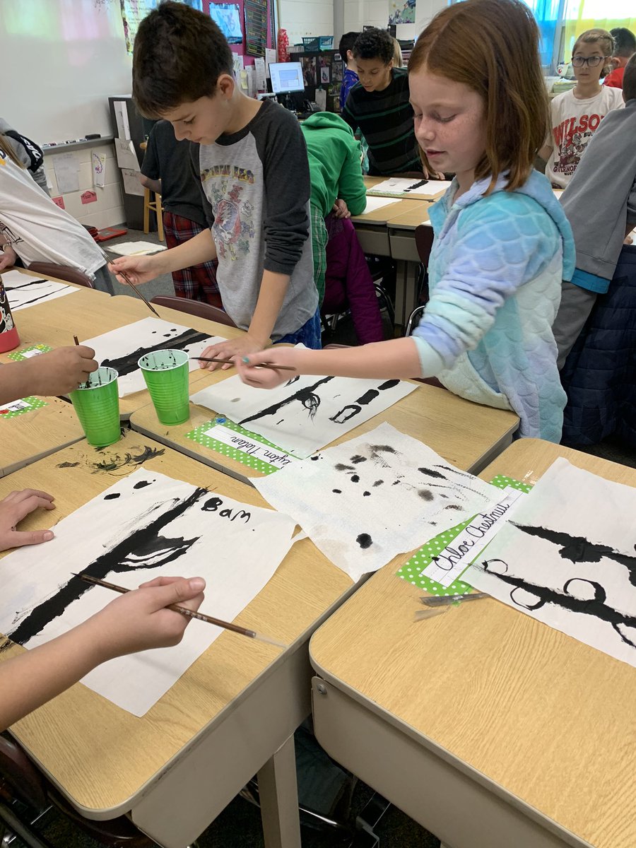 MrsZink_GV's tweet photo. Students were super excited to learn about the Chinese New Year and practice the technique of painting on rice paper. #gv_wilson https://t.co/lb8KMc8eHQ
