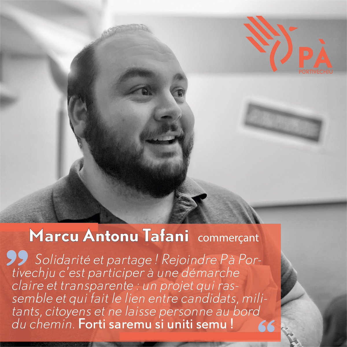 paportivechju's tweet photo. [Un #ghjornu un #candidatu 👤] Marcu Antonu Tafani

#PàPortivechju #Municipali2020 #Impegnu https://t.co/RTdfYkFZX3