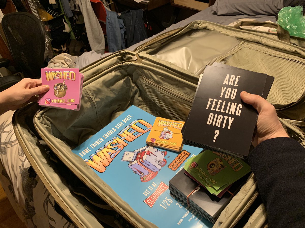 TriangleFilmsNY's tweet image. Packed up and ready for the Great Poster Wars of 2020!  #slamdance2020 #GetWashed