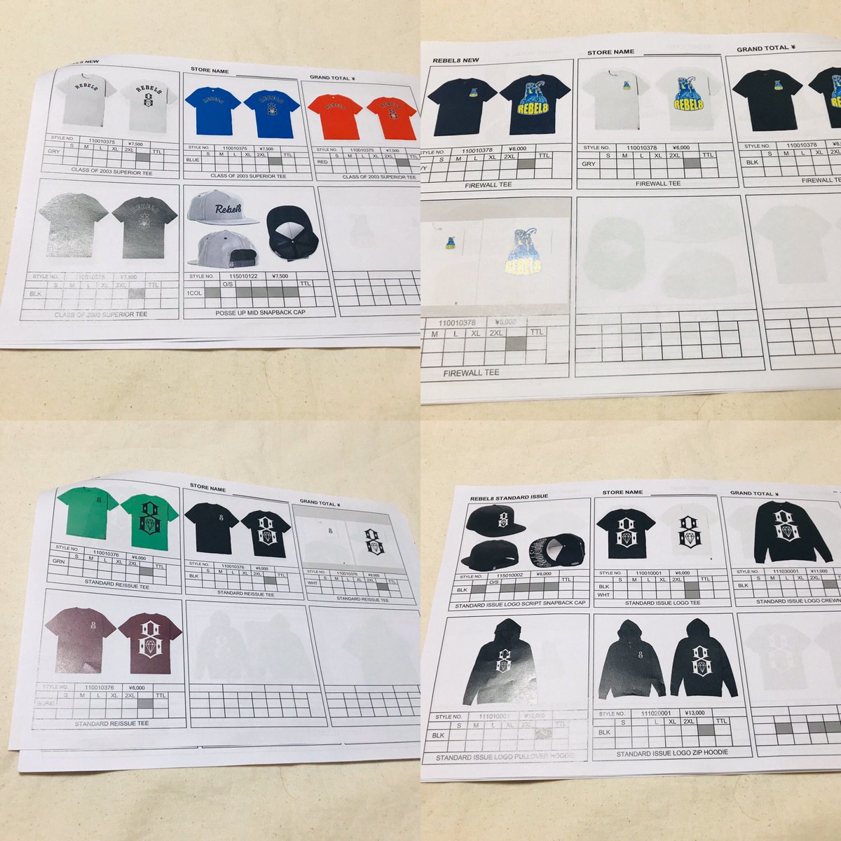 Placerealstreet's tweet photo. REBEL8より久々に新作資料が到着💥2月末〜3月リリース予定^_^
1/27までオンラインショップで予約も受付しまーす^_^
全サイズは入荷しないので確実に欲しい商品は予約がオススメ👀
https://t.co/P6Zv1Cdzic
#REBEL8 #rebeleight #レベルエイト https://t.co/Yh3DYcGHUH