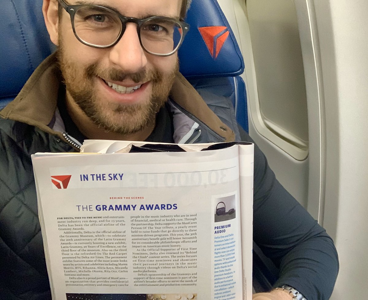 Off to LA for the GRAMMYs! So excited!  Flying Delta, as always :) the official airline of the GRAMMYs... thank you, Delta, for always getting me where I need to be on this crazy &amp; amazing journey as a professional musician. <a href="/Delta/">Delta</a> <a href="/RecordingAcad/">GRAMMYS</a> #grateful