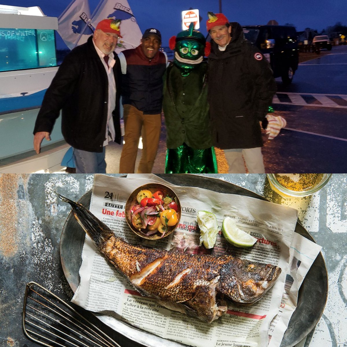 TVJoeSam's tweet photo. So Benny the Bass predicted 6 more weeks of Winter.  Anyone feeling like having fried fish tonight lol.  Enjoying the morning at the Buckeye Lake Winterfest #GoodDayColumbus #JoeOnTheGo #wtte tune into @fox28columbus https://t.co/8cIfUJinF6
