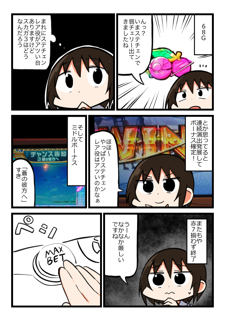 スカガ3を打ってきました前編(1/2)
#パチ漫画描かせて #パチスロ 