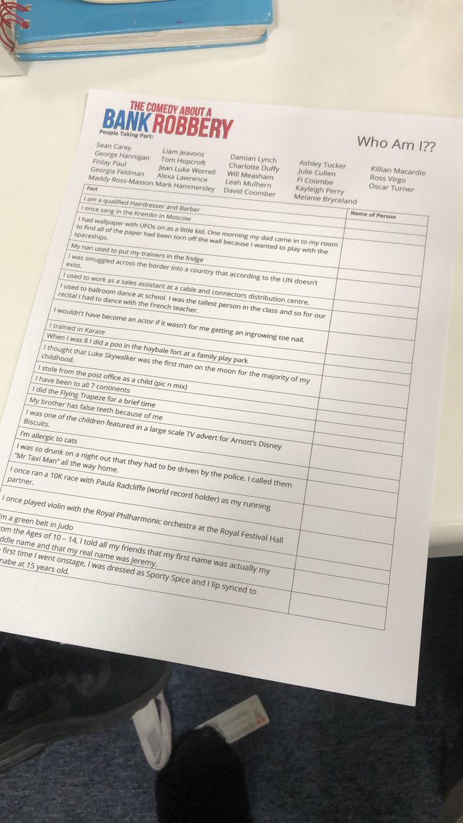The time has finally come for the <a href="/BankRobberyPlay/">The Comedy About A Bank Robbery</a> family quiz! Interested in cheating, so if anyone knows the answers to any of these please DM me 😂 #mischieftheatre #goeswrong @Kennywaxltd #actor #westend #secretlives