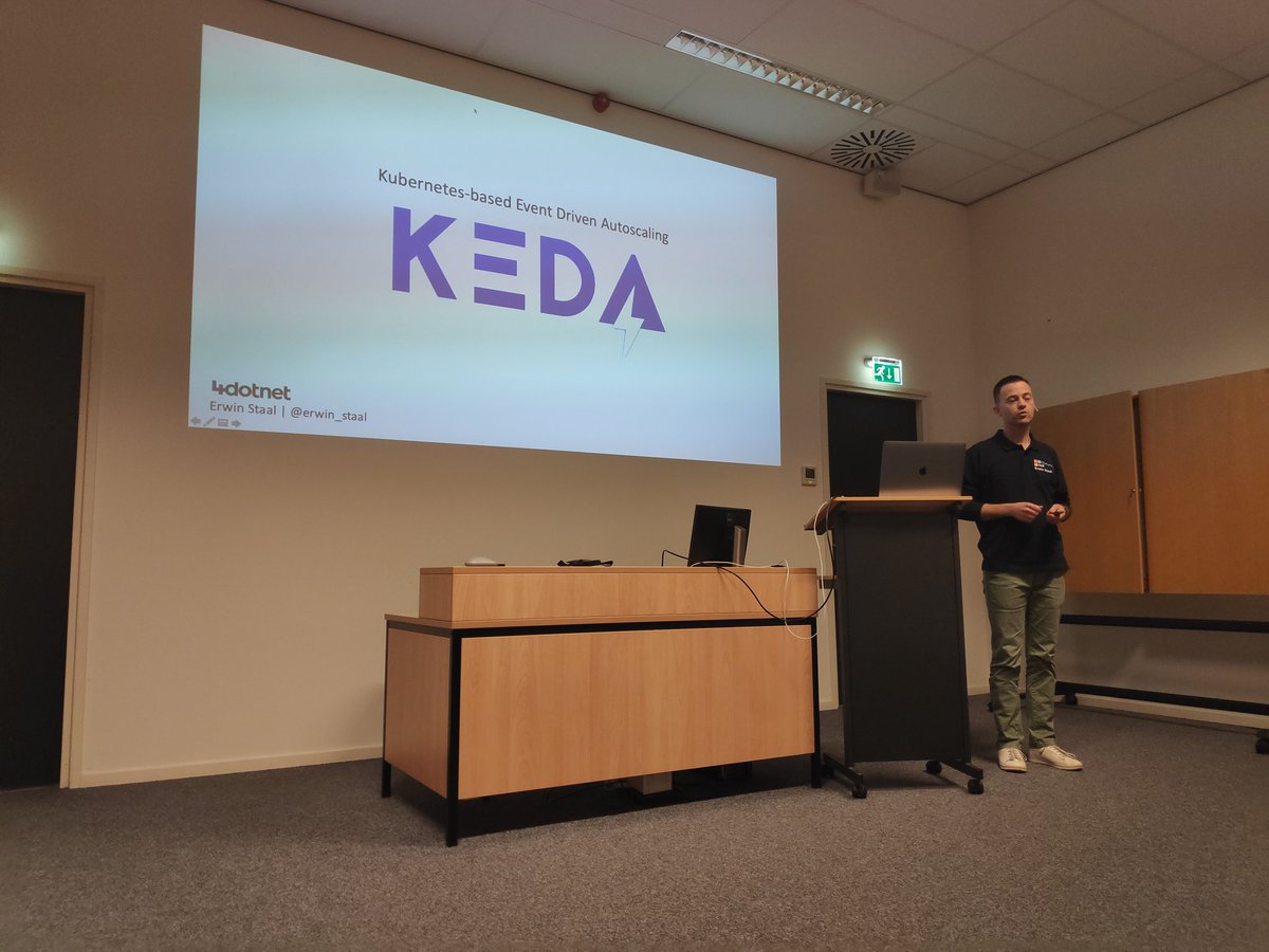 Attending #dotNedSaturday, where <a href="/erwin_staal/">Erwin Staal</a> just started his talk about KEDA!