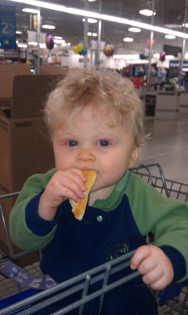 HelpingEzra's tweet photo. Blast from the past. Seven years ago today!  He had a rough night before. Little did we know it was probably seizures.  Dad took him for a little Dad/Ezra time at Sams for pretzels 🥨. What a real hero 🦸‍♂️ #helpingezra #gouldsyndrome #epilepsy https://t.co/YNLdJpTefi