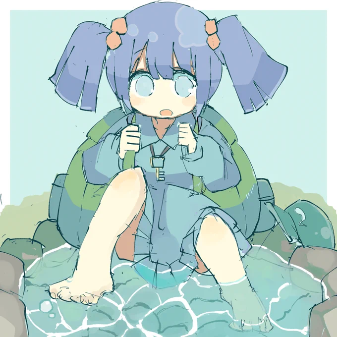 #深夜の真剣お絵描き60分一本勝負 
にとり。 