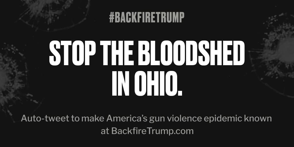 TSfromKY's tweet photo. Shooting in #Ohio just took an American life. #POTUS, please do something. #BackfireTrump https://t.co/CoFA2lAupp