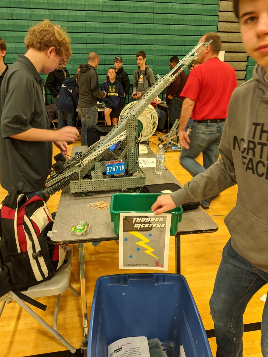 JM_Hammond's tweet photo. Red Devil Robotics has passed inspection.  Competition is about to begin at the Silver Fox Qualifier! #VEX https://t.co/imfMGyOmPG