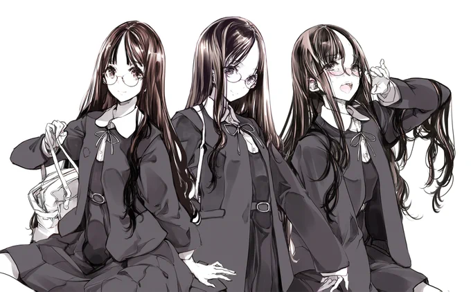 袖を通したてのダボダボ制服 