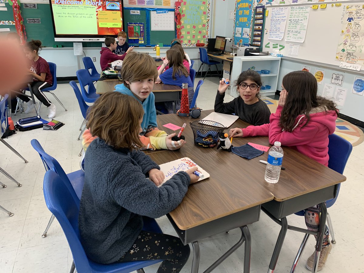 MrsRobbinsMath's tweet photo. 4th and 5th grade collaboration to help one another with long division. Love when students teach students! #DStherealdeal https://t.co/tzayXoG8WH