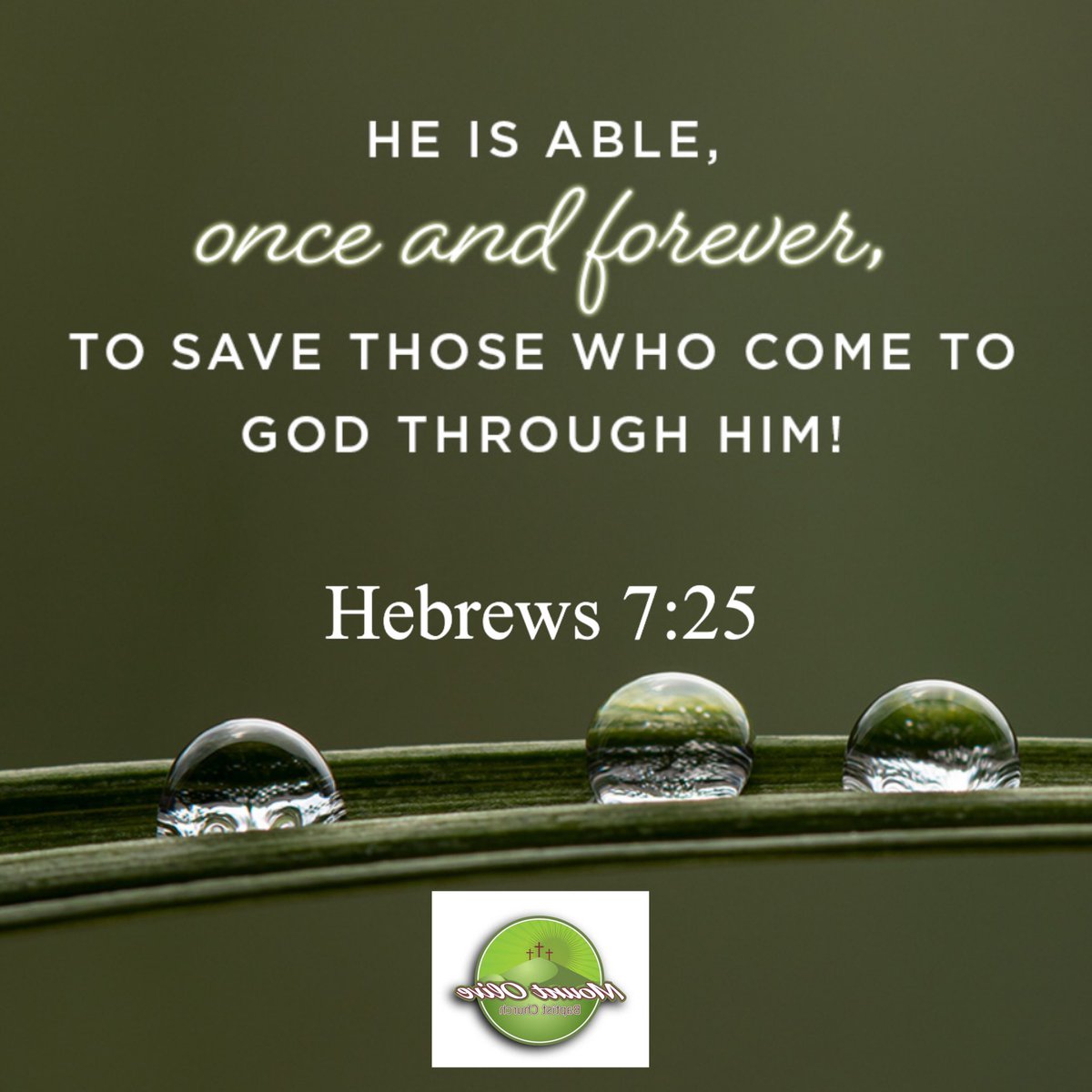 MountOliveBCSD's tweet photo. Happy Saturday Family! Looking forward to worshipping with you this weekend! He is able!#mountolivebcsandiego #mountolivebcsd #inspiration #encouragement #strength #godsword #sandiego #california #media #conqueror #scriptureoftheday #saturdayword #salvation #Godisable https://t.co/9lHFyu2izA