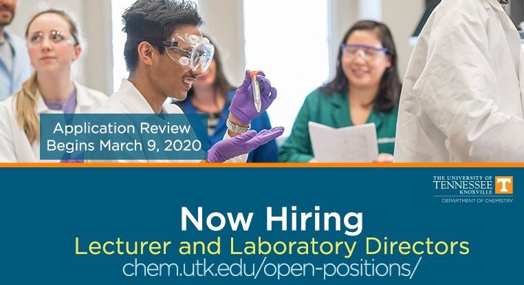 Job opportunity <a href="/UTKnoxville/">UT Knoxville</a> 
#AcademicTwitter #chemtwitter