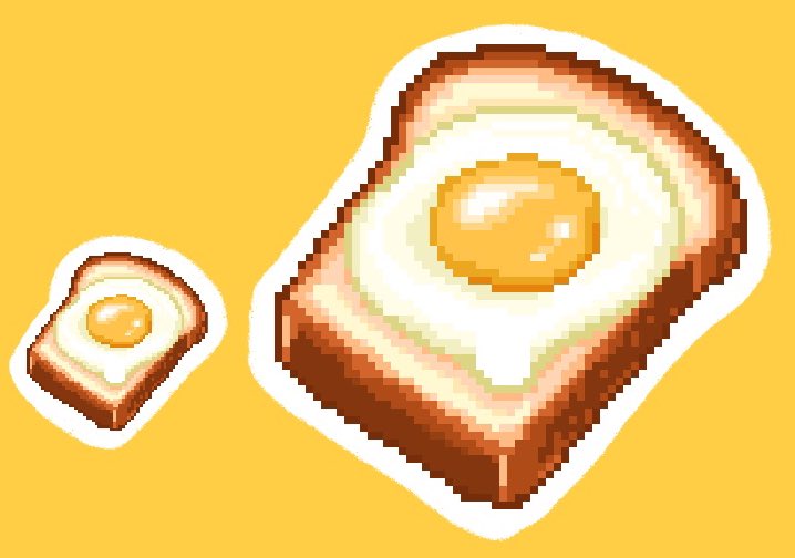 Twoucan 食べ物ドット絵初心者なので目玉焼きトースト描く の注目ツイート イラスト マンガ コスプレ モデル