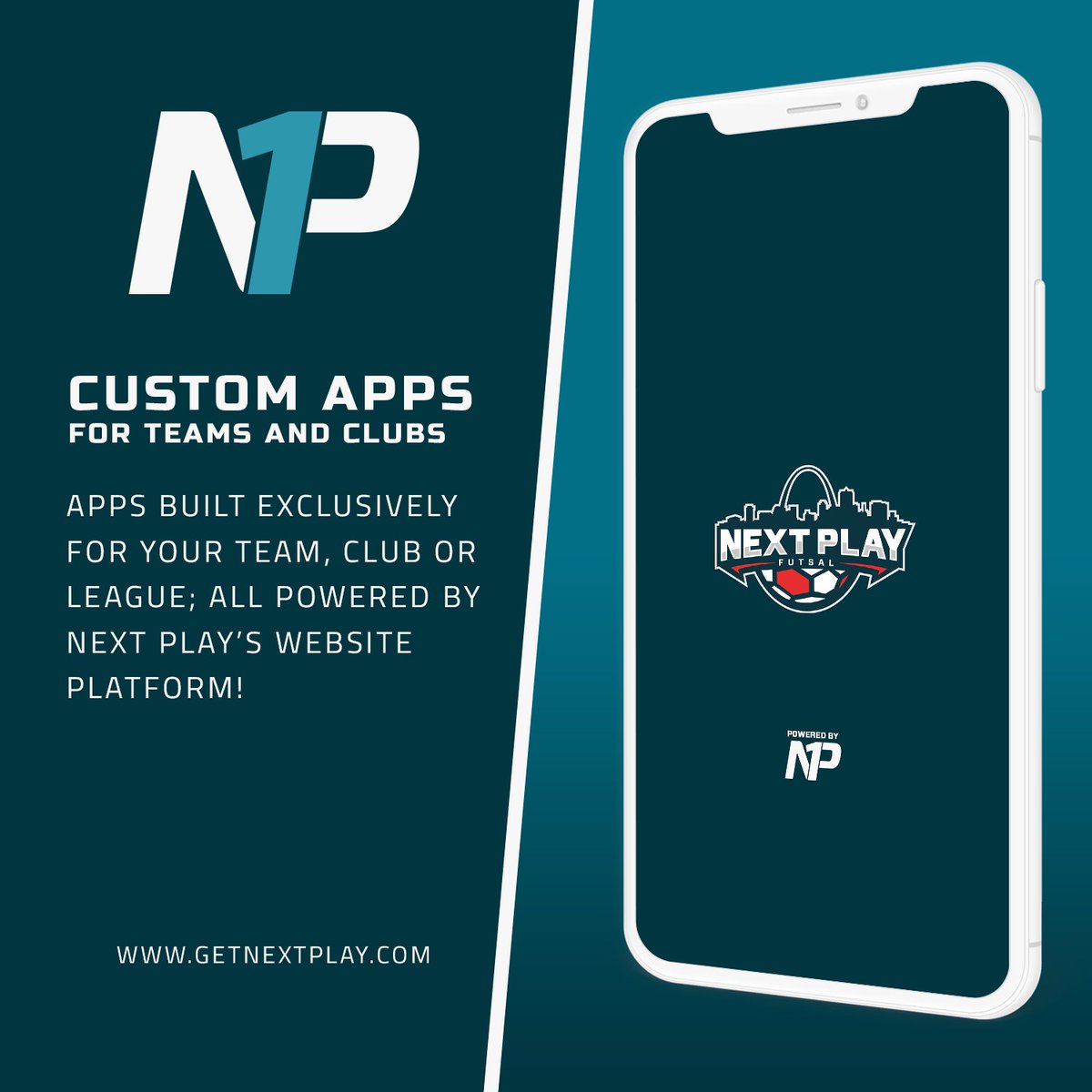 nextplayup's tweet photo. We are extremely excited and proud to announce that custom team apps are now available from #NEXTPLAY! Your team. Your sport. Your app! #NEXTPLAY #TeamApp #TeamWebsite #Website #MobileApps #STL #STLMade https://t.co/ZGBNmgJKPi