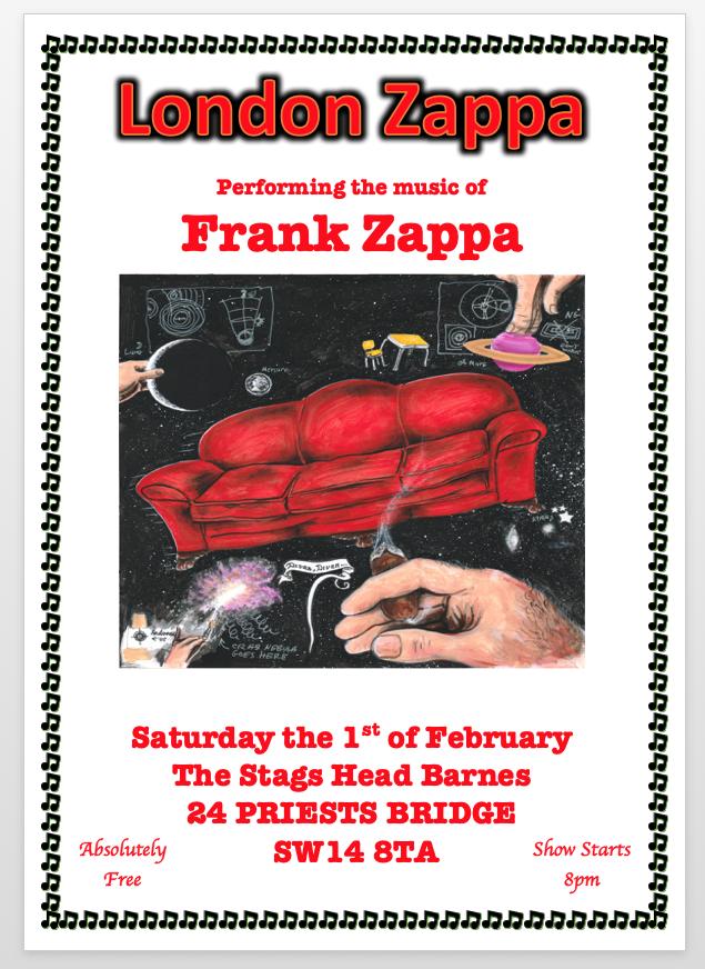 LondonZappa's tweet photo. Back at our favourite pub next Saturday where we'll be playing 3 sets of Zappa tunes. The middle set will be mostly 200 motels. #frankzappa #200motels #livemusic https://t.co/uhidnPNqJG