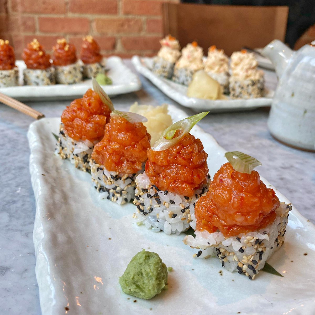 Enjoy a sushi feast this Saturday with our  signature dishes and bottomless bubbles from 12pm - 4pm! #MazeGrill #SushiSaturday