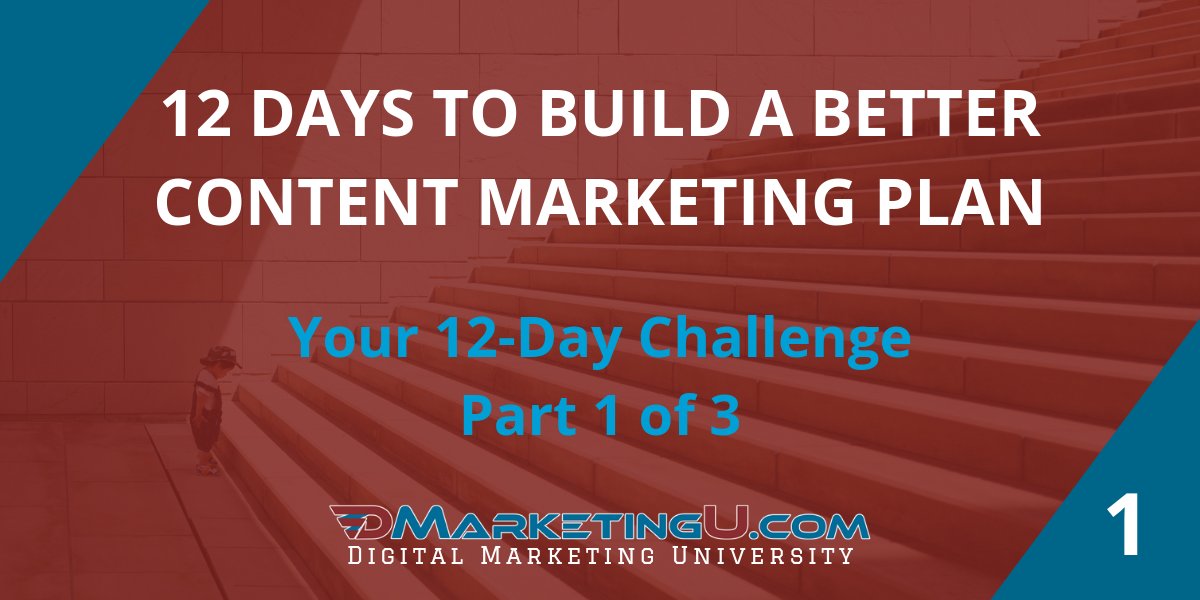 DMarketingU's tweet photo. Struggling with what to post on #SocialMedia to get more engagement? 😨 You need a #ContentMarketing Strategic Plan! 📝 Take our free 12-day challenge to "Build a Better Content Marketing Plan" at https://t.co/6xPiQo0B4y 👈 https://t.co/supH5tiAGo