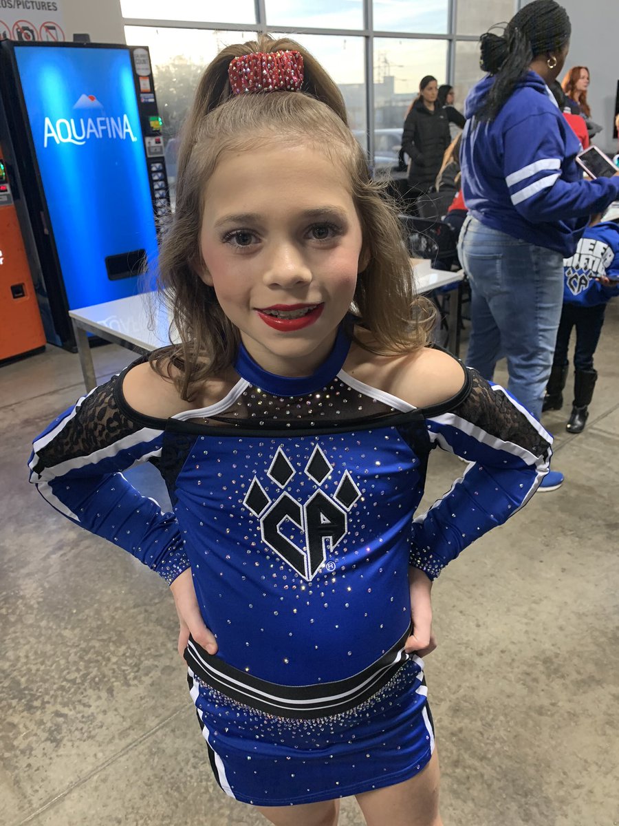 amesintx's tweet photo. Been up since 4 am. Hot mess express today. π΄ Ready to watch my sassy pants & her team kill it today. #cheerathletics #lions #americanshowdown https://t.co/vLdbqQoV0o