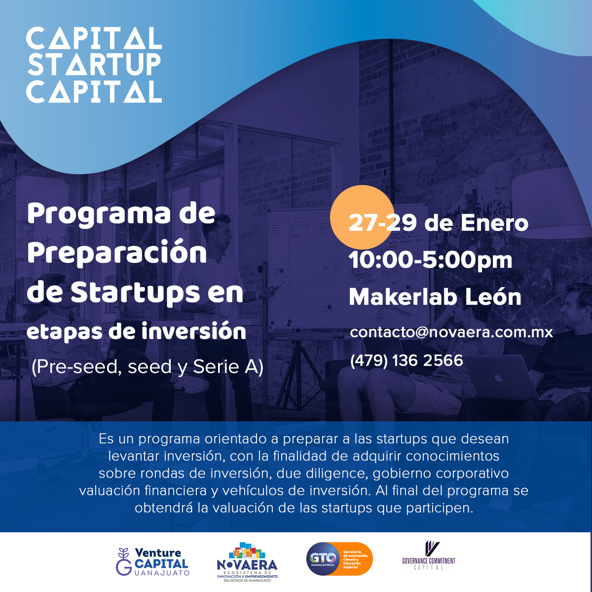 Forma parte del taller programa de preparación para startups en etapas de inversión  (Pre-seed, seed y Serie A).
🔵Al final del programa se obtendrá la valuación de las startups que participen.
