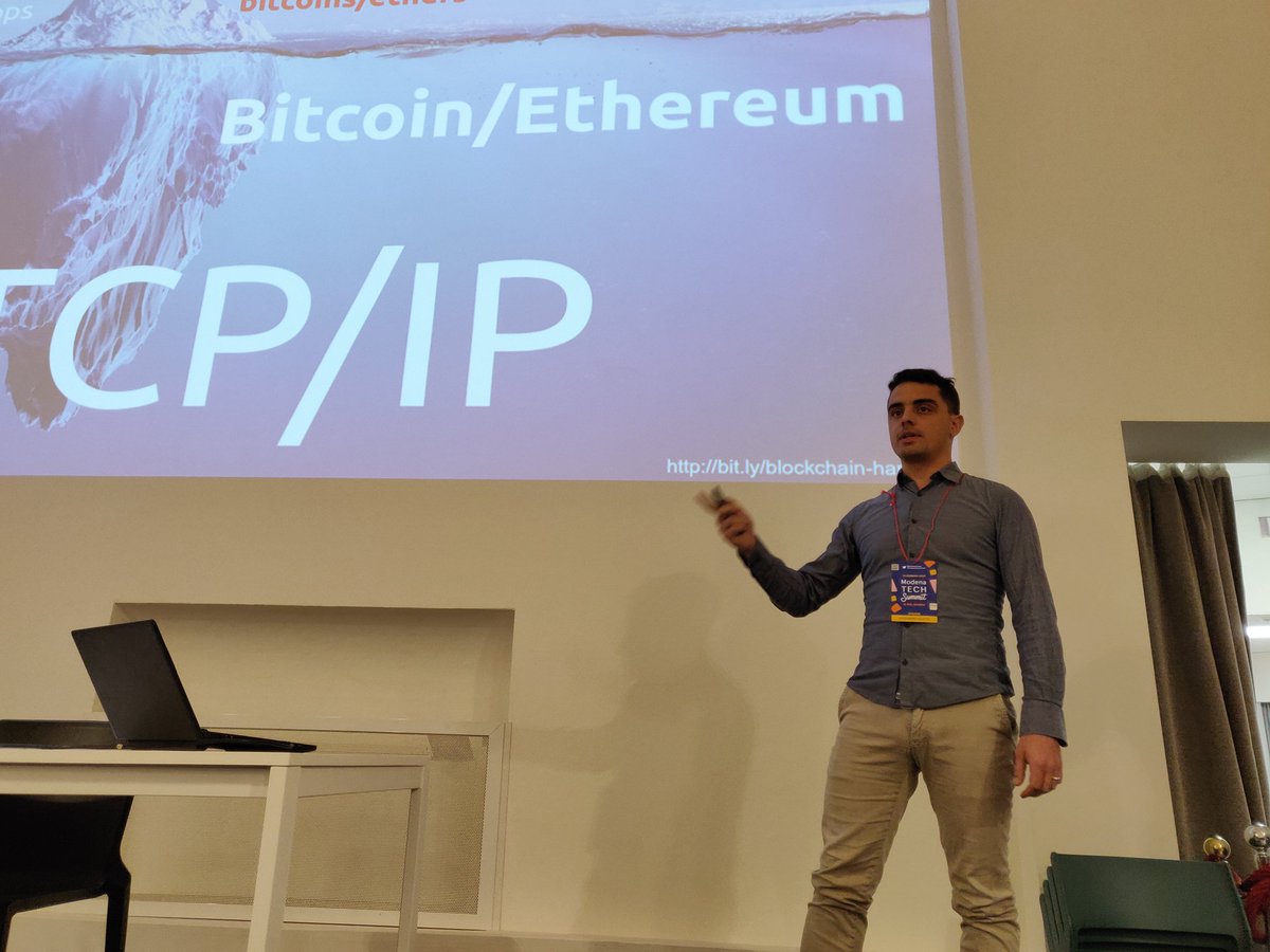 davmuz's tweet photo. @creepsound ci parla di #blockchain al #modenatechsummit di #modena https://t.co/JTx64YENkl