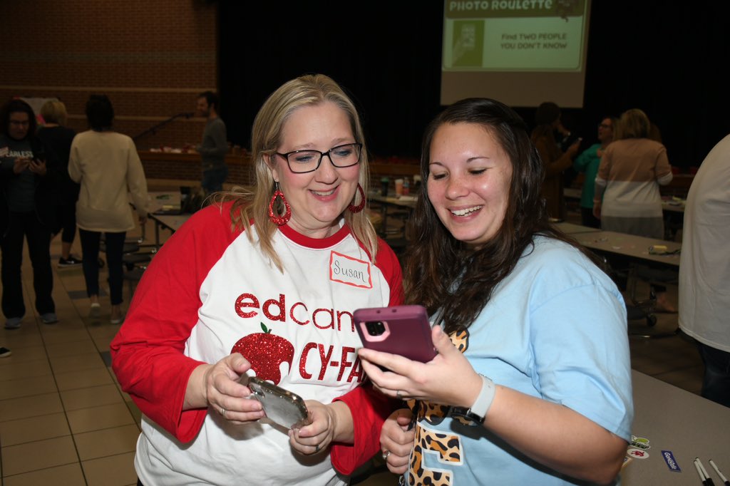 edcampcyfair's tweet photo. Participants making connections with people across the district before sessions this morning at #EdCampcyfair https://t.co/HttHNcneNX