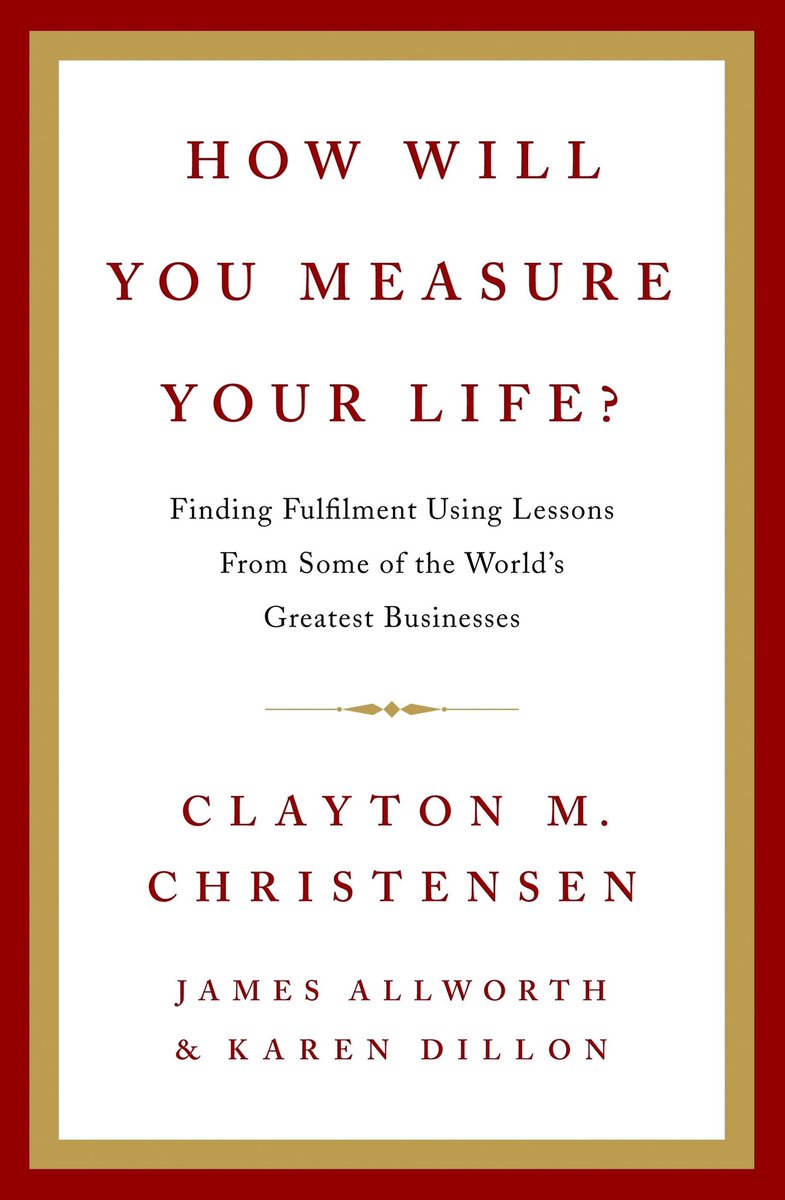 Clayton Christensen (RIP) was known for “the Innovator’s Dilemma” and his theory of disruptive innovation which I usually quote. But I would also like to recommend “How will you measure your life”, a book Gabi Duaso gave me as a present about how to have a fulfilling life
