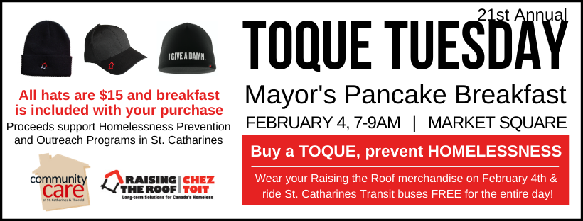 77YatesCondos's tweet photo. Toque Tuesday Mayor’s Pancake Breakfast is set for February 4th in Downtown St. Catharines. Be sure to come down to Market Square from 7am-9am and help #ourSTC Raise The Roof. https://t.co/rCt5NtLfrj https://t.co/xC4BHEswO5