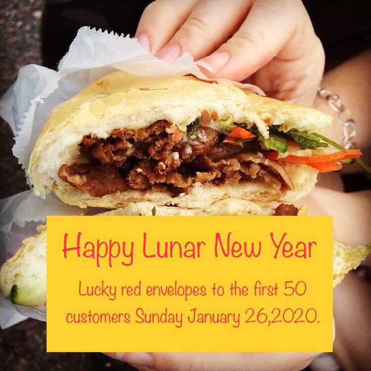 Celebrate Lunar New Year with a freshly made Banh-Mi.  Lucky red envelope to the first 50 customers.  We are open tomorrow Sunday January 26.
1300 Buck Jones Rd
11-4pm or until sold out 

#banhmi #raleighnc #carync #wraloutandabout #raleighfoodie #raleighfoodies