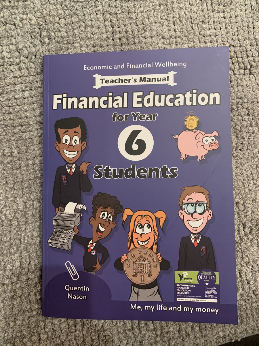 Quentin has now written a financial education curriculum which is available for free to all primary schools. Every school will even receive a hard copy in the post - it looks like this: