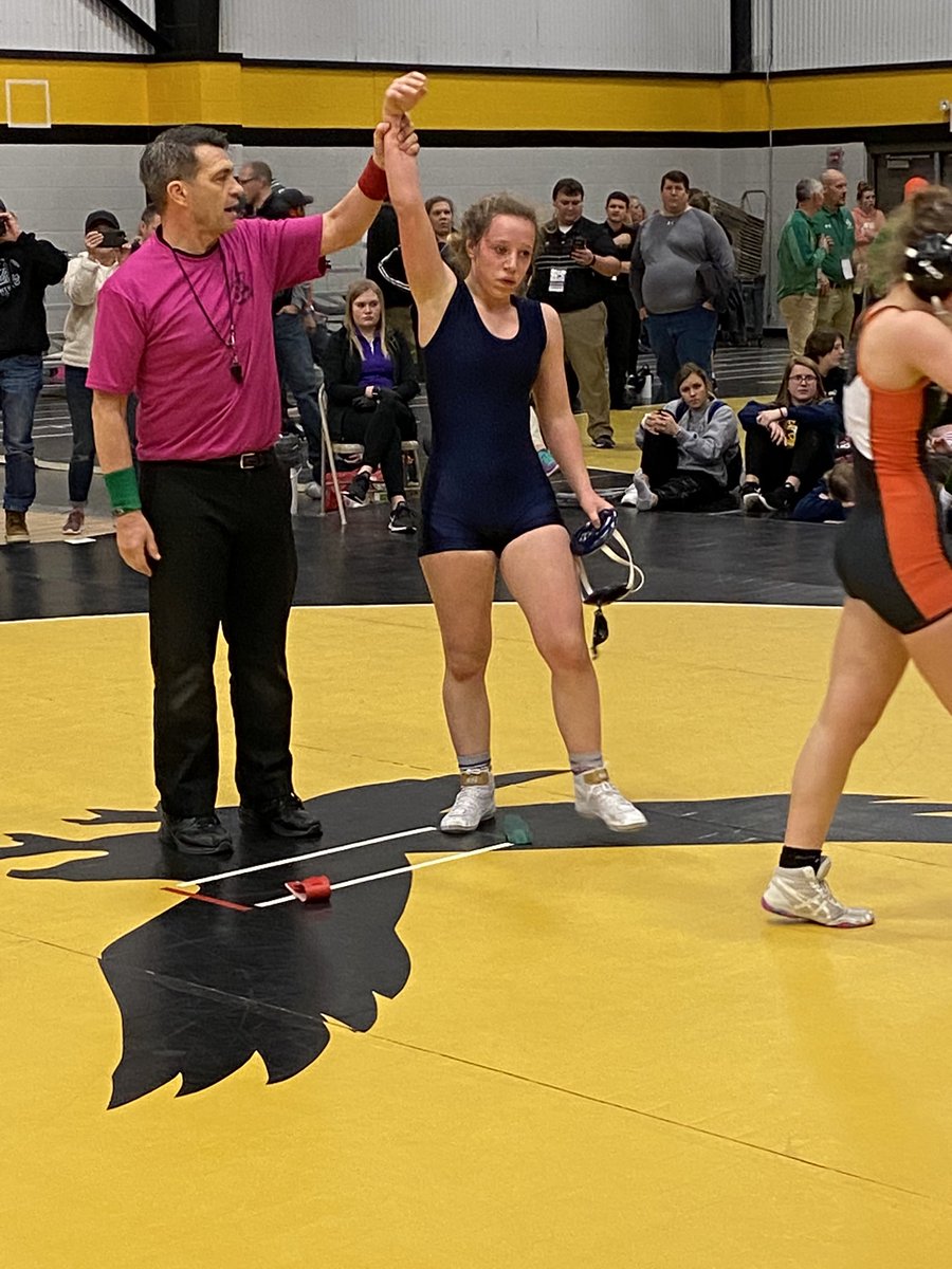 TitanWrestle's tweet photo. Sophie Barnes finishes with a fall to earn 5th place in the state of Iowa!!! #StrapsUp #BleedBlue https://t.co/exrdAlnMBX