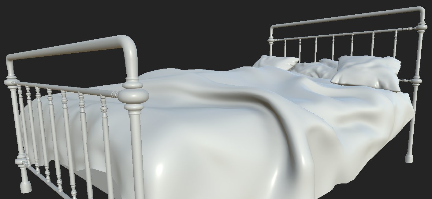 Nicola Hynes on X: Freshly baked bed ready for texturing :) This is an  asset from my final year horror game/experience😈 Made using #Maya (using  #nCloth) and #Zbrush #3D #3Dart #3dmodeling #environmentart #