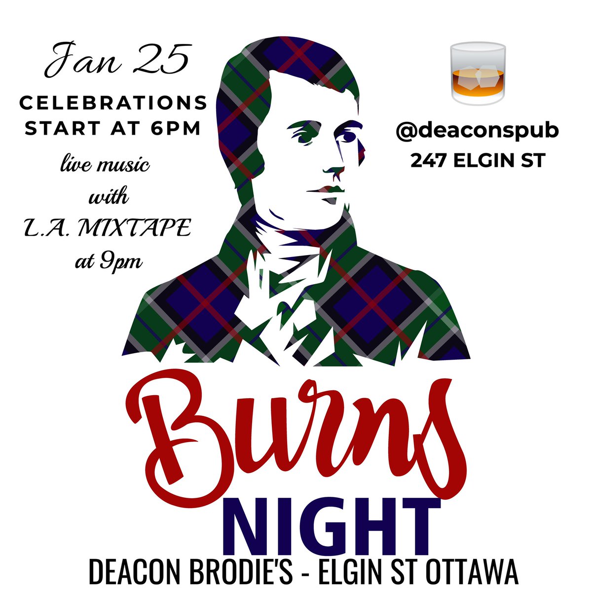 DB_PublicHouse's tweet photo. TONIGHT! #BurnsSupper celebrations here on Elgin Street in #Ottawa! #RobbieBurns #ottcity #deaconspub https://t.co/Tg0eu6quGz