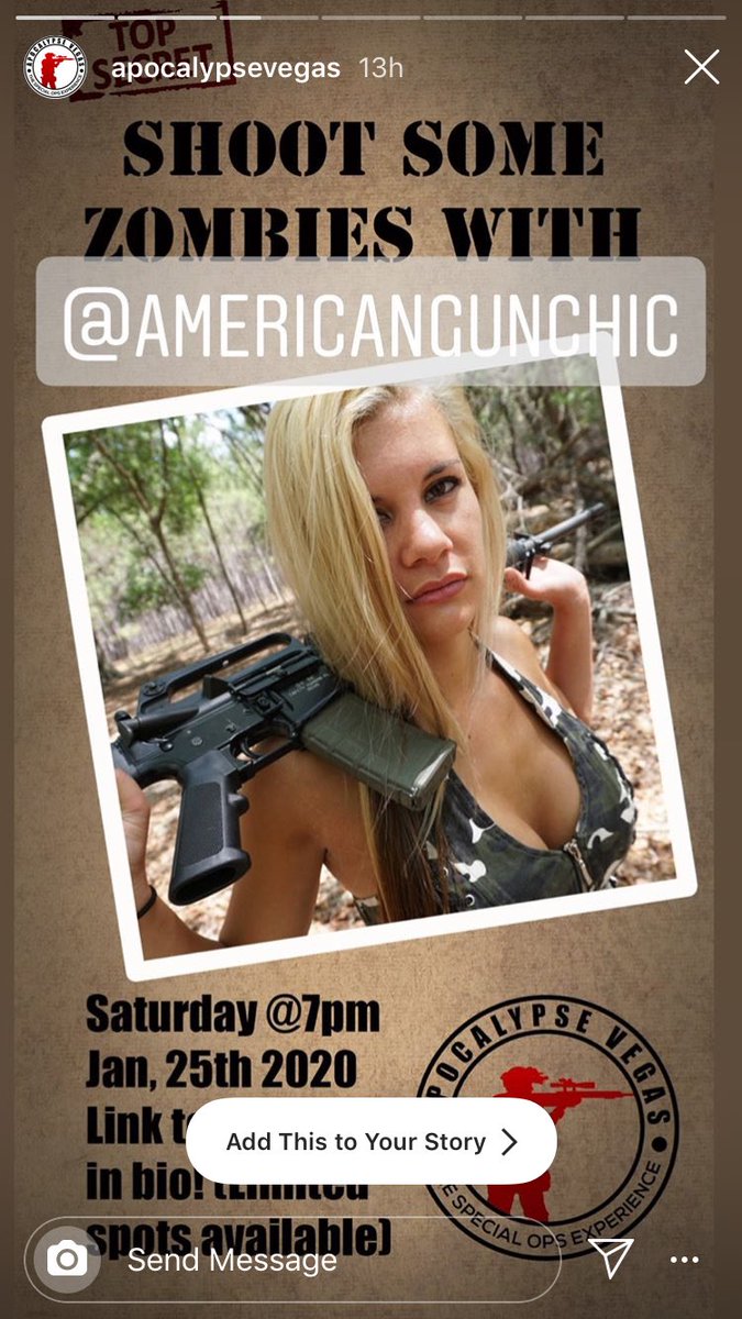 AmericanGunChic's tweet photo. Come Shoot Zombies With Me!!!
At https://t.co/9Fwes1iQFp tonight at 7pm in Vegas!! Let’s save the world!!
#Vegas #AdventureCombatOps https://t.co/zkaSLbCCaR